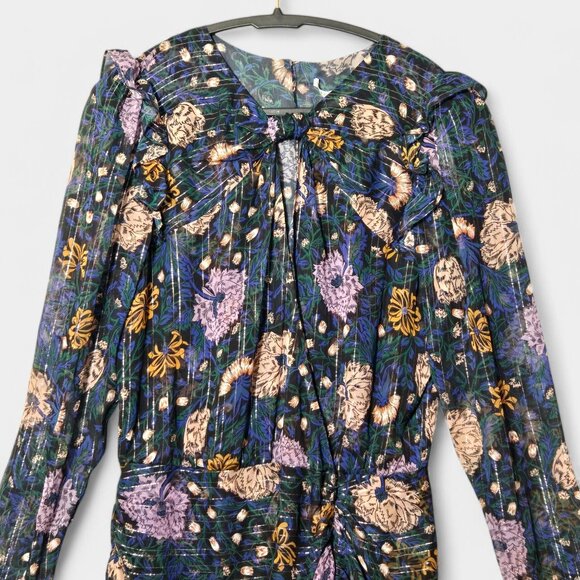 Veronica Beard Womens Peppa Floral Silk Blouson Mini Dress Cocktail Event 10 NWT - Picture 5 of 12